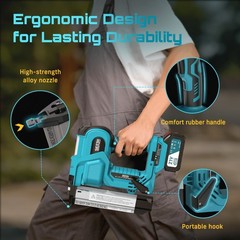 Seesii 21V Cordless Brad Nailer 18 Gauge Battery Powered Staple Gun 2x4000mah