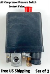 300V Air Compressor Pressure Switch 20A 12 Bar 175 PSI 4-Port Control Set of 2