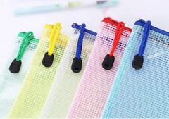 15 pcs Mesh Document Pouch, Letter A4,A5,A6, Red, Blue, Yellow, Green, White