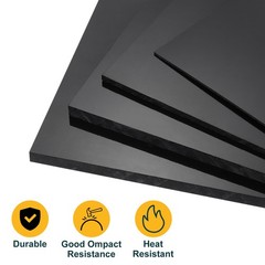 2 Pack ABS Plastic Sheet, 0.12″ Thick 6″x6″ Flexible Hard Plastic Sheet, Black