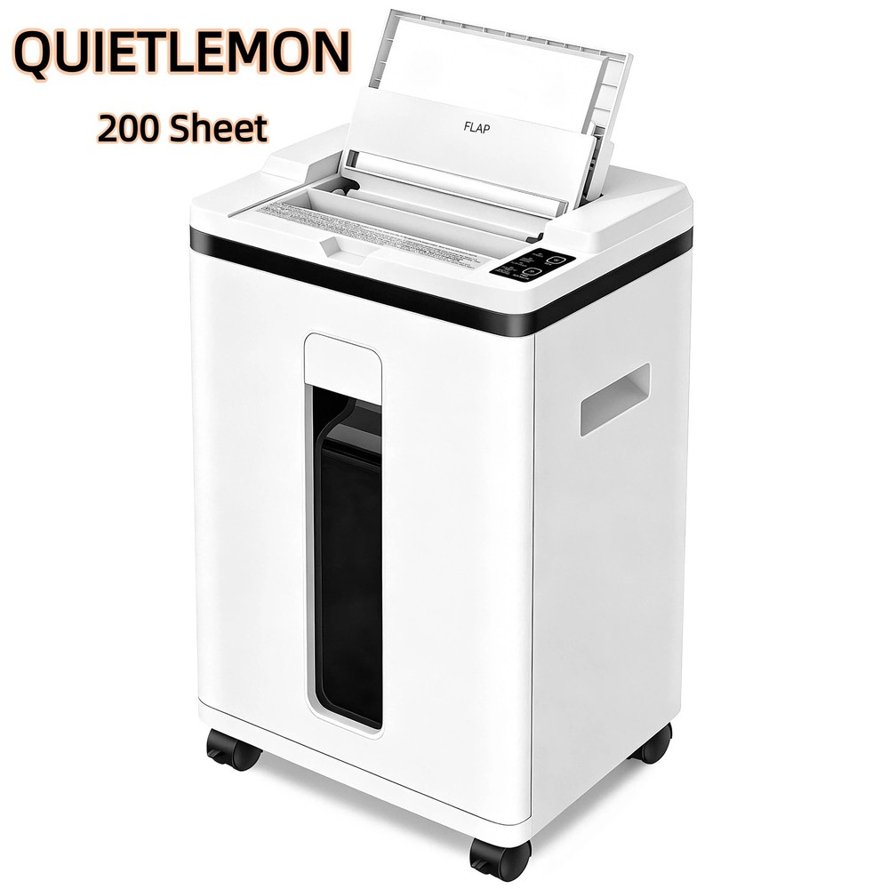 QUIETLEMON 200-Sheet Auto Feed Paper Shredder P-5 Micro Cut Office Home New