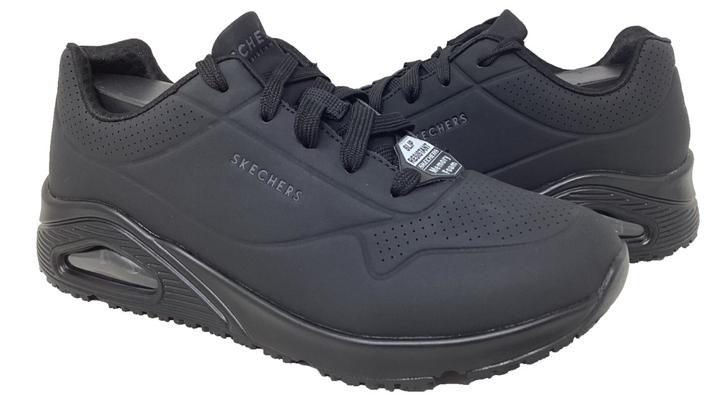 Skechers Women’s Work Relaxed Fit Uno SR Lace Up Shoes Black Size:9 122ST