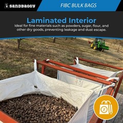 Sandbaggy NEW 35″ x 35″ x 30″ – FIBC Bulk Bags Super Sacks – 3000 lb Capacity