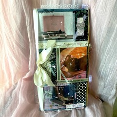 Handmade Art Junk Journal Mixed Media Collage Book Abstract Cardstock 12×6”