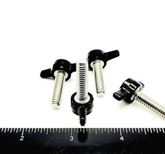 1/4″-20 x 1″ Thumb Screws T Bolts Black Tee Wing Hand Knob 4 Pack Stainless