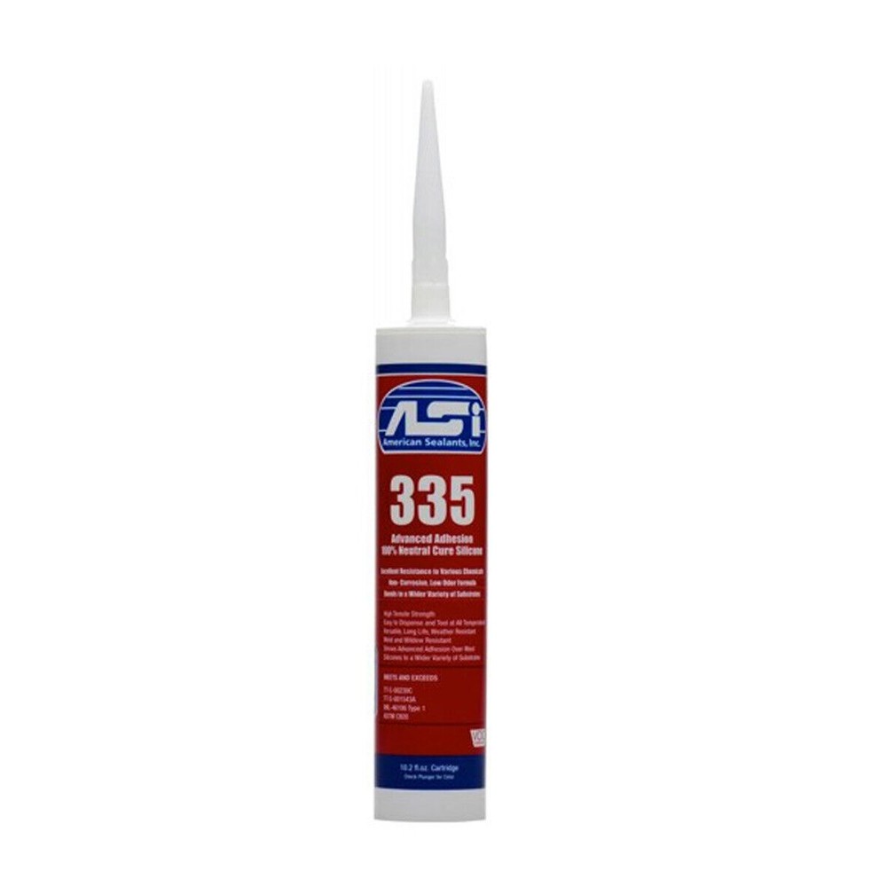 ASI 335 Neutral Cure Clear Silicone – 10.2 oz. Cartridge