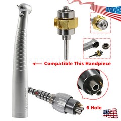 1-5*Dental Fiber Optic Handpiece Standard Head /LED Coupler 6Hole /Turbine Rotor