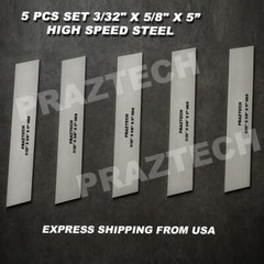 USA 5 Pcs Cut Off Blade 3/32″ x 5/8″ x 5″ M2 HSS Hardened Ground Parting Tool