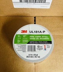 3M Aluminum Foil Tape 3340 • 2.5″ x 50 yd • 4.0 mil • Silver • HVAC • NEW