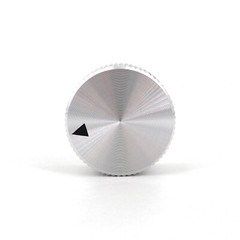 Silver Aluminum 25 x 15.5mm Volume Potentiometer 6.4mm 1/4” Audio Rotary Knob