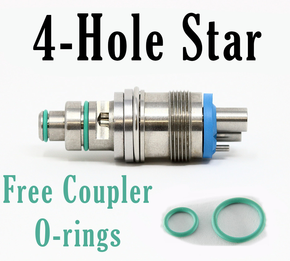 Star 430 4 Hole Non Fiber Optic Low/High Speed Dental Swivel Coupler USA Stock