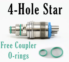 Star 430 4 Hole Non Fiber Optic Low/High Speed Dental Swivel Coupler USA Stock
