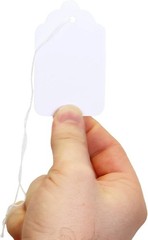 1000 White Price Tags w/ Strings – Size-8, 12pt Thick
