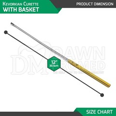 Kevorkian Biopsy Curette 5 Pcs Set 12″ With Basket OB/GYN Surgical Inst German G
