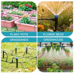 Garden Drip Irrigation System 230FT with 1/2″ & 1/4″ Tubing – Adjustable