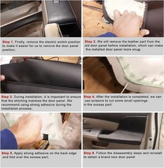 2PCS Dark Gray Door Armrest Cover Replacement for Honda Odyssey 2011–2017 Panel