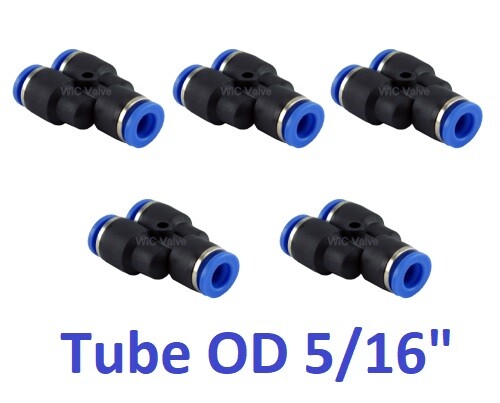 Pneumatic Y Union Connector Tube OD 5/16″ One Touch Air Instant Fitting 5 Pieces