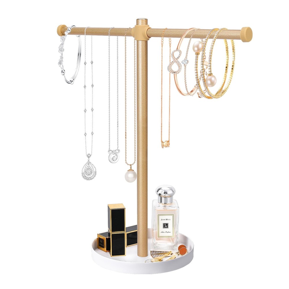 bodkar Necklace Stand Aesthetic 12.4 x 13.2 x 5.9 inches, Gold
