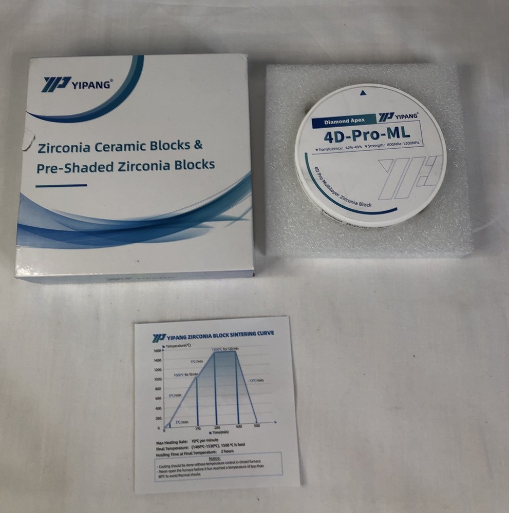 YIPANG 4D Pro Multilayer Zirconia Blocks Disc High Translucence 42%-49% for Lab