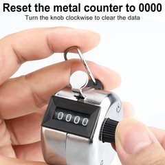 Hand Tally Clicker Counter 4 Digit Metal Mechanical Hand Counter 2 Pcs