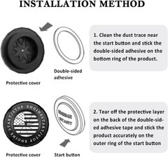 Universal Zinc Alloy Spin-Type Push Start Button Cover, Stylish Interior Car Dec