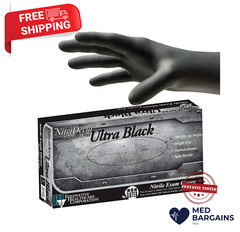 NitriDerm Ultra Black Nitrile Exam Gloves Medical Grade 2XL – 100CT