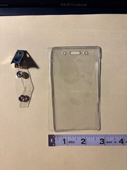 (100) Vertical Clear soft Plastic ID Card Badge Holder with metal clips
