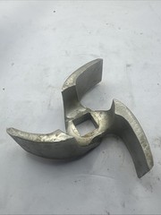 Stainless Steel 3 Vane Sanitary Pump Impeller 4-3/8” 3/4” Square Shaft Hole Nob