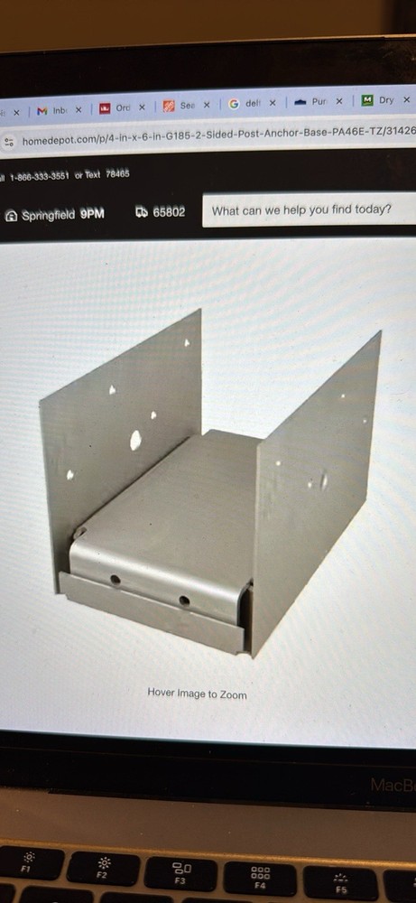 MiTek 4 in. x 6 in. G185 2-Sided Post Anchor Base