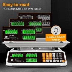 Price Computing Scale 88lb/40kg Commercial Food Scale for Produce Meat with Stai