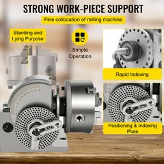 Indexing Dividing Head BS-1 6″ 3 Jaw Chuck & Tailstock for CNC Milling Machine