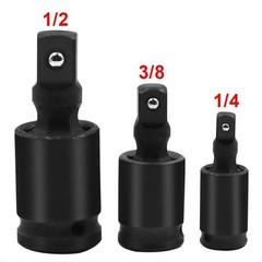 3PCS Impact Rated Universal Joint Socket Set 1/4″ 3/8″ 1/2″ Drive Swivel Adapter