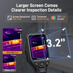 Teslong 256 x 192 IR Resolution Thermal Camera, Super Resolution 512 x 384, 3.2″