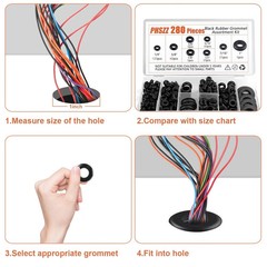 280 PCS Rubber Grommets Kit Hole Gaskets Assortment Automotive Firewall 8 Sizes