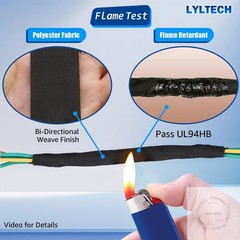 Wire Harness Tape 7 Rolls, Polyester Fabric,Flame Retardant,at 257℉ to -40℉, Wir