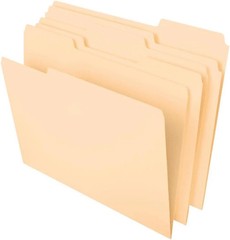 Share File Folders 100 Pack Letter Size Manila 1/3 Cut Tabs Office
