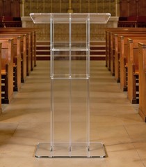 Clear Acrylic Podium Transparent Church Pulpit Plexiglass Lectern Debate Wedding