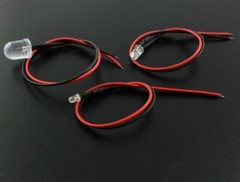 DC 9V-12V 3mm 5mm 10mm LED Lights Emitting Diode Pre-Wired 8″Line White Red