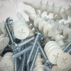 40 Premium Nylon Plastic Self Drilling Drywall Anchors with Screws | Up to 75 Lb