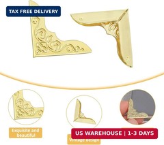 100 PCS Metal Book Corner Protectors, Vintage Gold Book Corner Covers Iron Paper