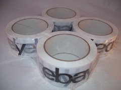 eBay Branded Logo Packing Tape 2″ x 75 Yds 4 Rolls NEW Black & White BOPP Strong