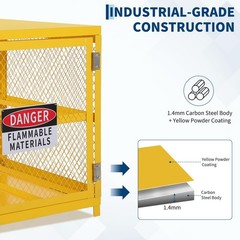 Horizontal Cylinder Storage Cabinet, 4 Cylinder Capacity w/Anti-Slip Guardrails