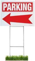 Large Double Sided Parking Arrow Yard Sign Complete Kit w/Stake(s)(1,2,3 or 5pk)