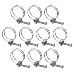 10Pcs Double Wire Hose Clamp 38-42mm Adjustable Hose Clip with M6 Bolt