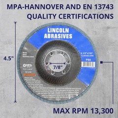 71878 4.5-Inch 80 Grit Zirconium Oxide Flap Discs 7/8-Inch Arbor