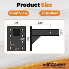 20000 lbs 3-Position Pintle Hook Mount Pintle Hook Mount for 2″ Receiver