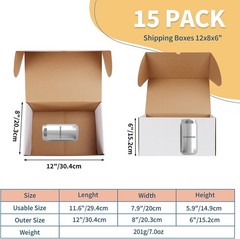 12x8x6 White Shipping Boxes Set of 15, Corrugated Cardboard Mailer Boxes for …