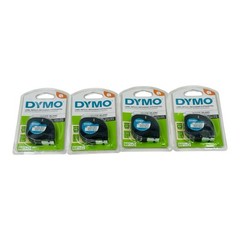 Lot of 4 Dymo LT White Plastic Label Refills 1/2″ x 13′ Dymo LetraTag 91331