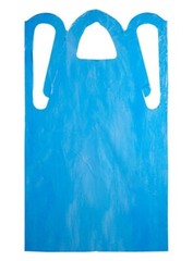100-1000 Hvy Weight White or Blue Full Bib 46L x 28W Disposable Poly Apron 1mil