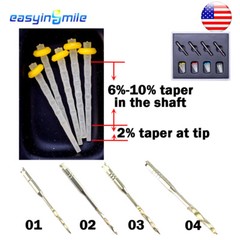 20Pc Dental Endo Fiber Posts Quartz root canal pins Resin Glass Screw Pile Posts